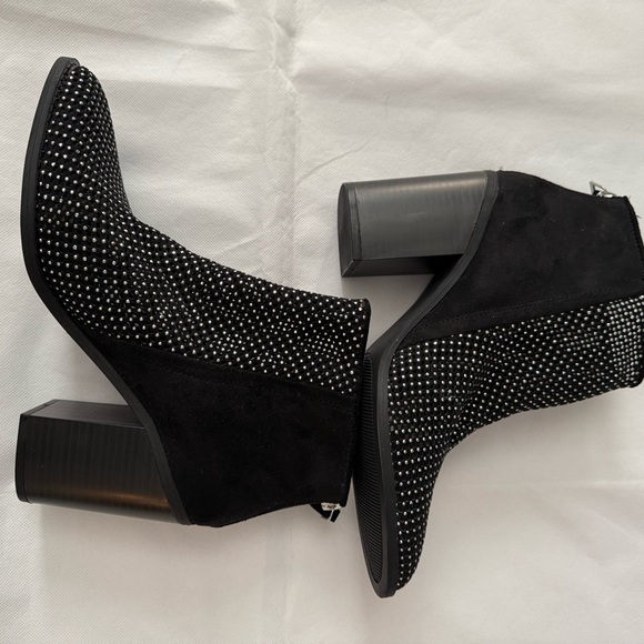 Marc Fisher Black Studded Ankle Boots - Picture 8 of 9